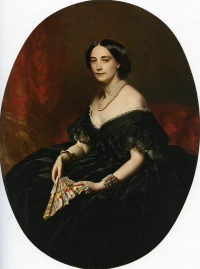 Retrato de una dama con un abanico de Franz Xaver Winterhalter